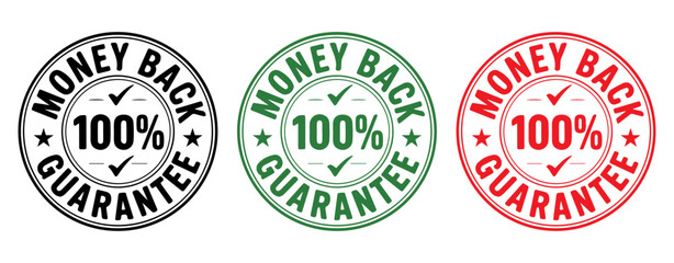 Obraz premium 100% money back guarantee stamp, Money back guarantee stamp, Money back guarantee label , Money back guarantee badge