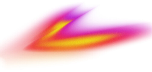 Grainy horizontal arrow shape with film grain texture isolated