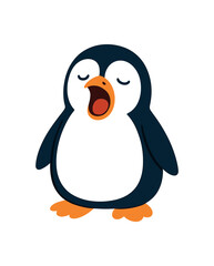 Flat vector illustration of bright yawning with sleepy eyes flippers relaxed