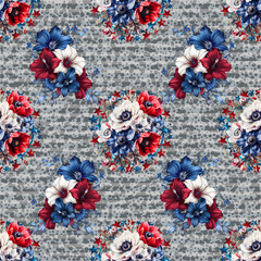 Rose, star pattern and background 