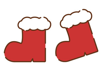 手描き風のかわいいクリスマスのブーツ