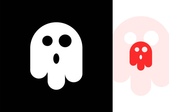 Creative Ghost Logo Design &ndash; Simple Modern Ghost Icon with Minimalist Shape for Branding, Mascot, and Halloween Concept