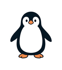 Obraz premium Flat vector illustration of bright standing upright with flippers slightly friendly calm pose
