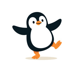 Flat vector illustration of bright balancing on one foot funny wobble pose