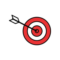 Target with Arrow Hitting the Bullseye.