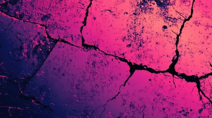 Textured surface showing deep cracks and rough grit details, featuring a modern color gradient transitioning from bright pink to dark blue, creating a dynamic background
