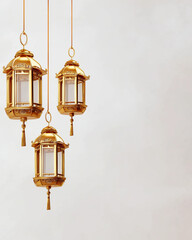 Elegant Gold Lanterns Ramadan Mubarak