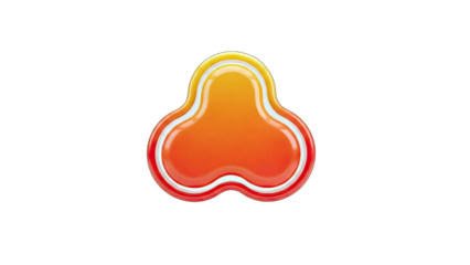 Abstract Orange Shape on White Background
