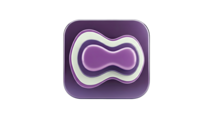 Abstract Purple Icon with Layers on White Background