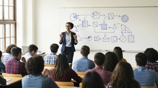 Engaging classroom presentation on geometric shapes enhances learning experience