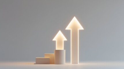 golden arrow on the top of a ladder