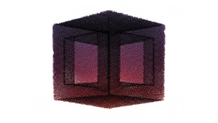 Abstract gradient cube isolated on transparent background