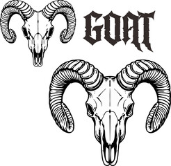 Goat skull head vector