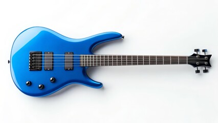 Vibrant Blue Electric Bass Guitar