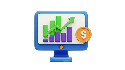 Financial Growth Displayed on a Computer Screen
