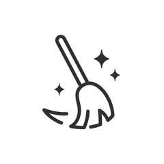 Hand with cloth cleaning surface, linear icon. Polishing and shine maintenance. Line with editable stroke.