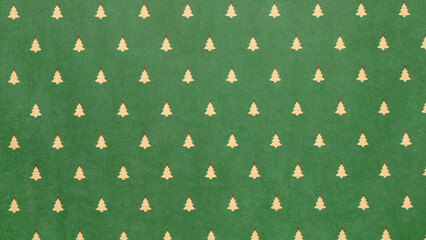 Green Christmas background with snowflakes and christmas trees,seamless pattern of christmas trees and snowflakes on green background,Christmas wrapping paper, Xmas pattern with ornaments.