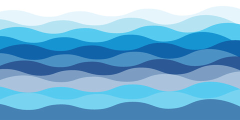 Sea waves layered vector background illustration and sea beach vector illustration.