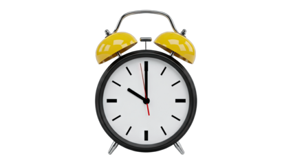 Alarm Clock Showing 10:00 on White Background