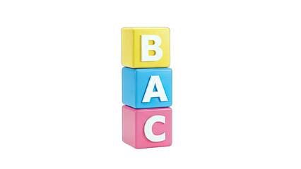 Alphabet Blocks Stacked on White Background