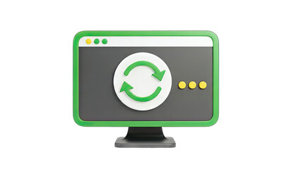 Computer Monitor with Refresh Icon - Update Process