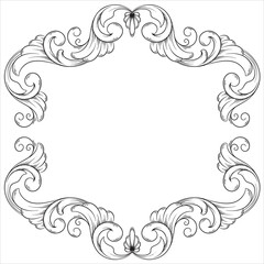 Classic Decorative Floral Engraving Artwork Style