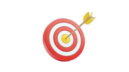 Arrow hitting the bullseye on a target - Success concept