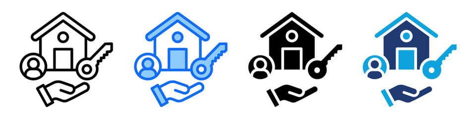 Homeownership Icon Set Multi Style Vector Illustration