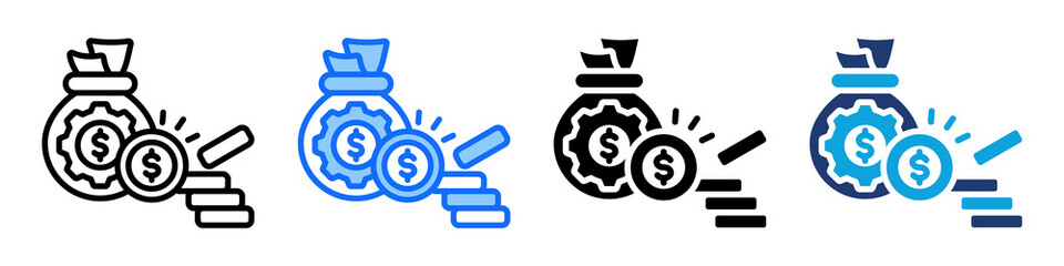 Wealth Management Icon Set Multi Style Vector Illustration