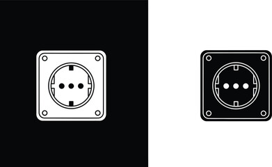 Contrasting Black and White Images Featuring a SinglePhase AC Power Socket Outlet