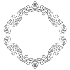 Vintage Inspired Floral Ornament Illustration