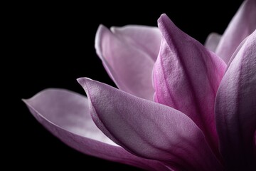 Close-up of purple magnolia petals with rich velvety textures