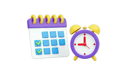 Fototapeta premium Calendar and Alarm Clock: Time Management Concept