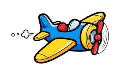 Cartoon airplane flying colorful vector illustration for kids isolated on white background perfect for travel or aviation themes