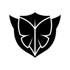 Shield Shape Formed From Butterfly Wing Style Elements Creating Light Protective Form Line Art Vector illustration