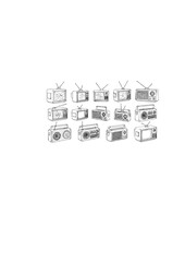 Fototapeta premium Retro TV Silhouette: Digital Structure and Tech Spec Vector