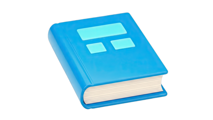 Blue Book on White Background