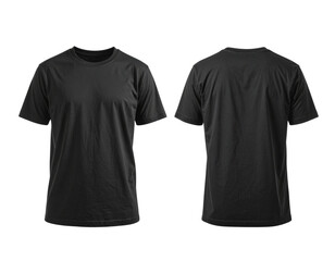 Firefly_Professional Black Men's Classic T-Shirt Front and Back Views Isolated Image