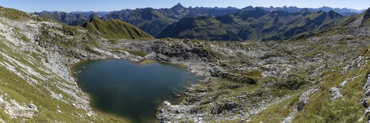 Mountain Panorama Over Laufbichlsee Behind