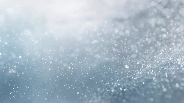 Shimmering upperleft light nudging floating specks drifting down to lowerright over glint plane