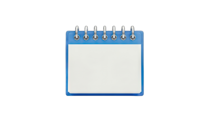 Blue Calendar with Blank Pages on White Background