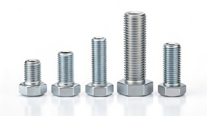 Set of assorted industrial bolts and nuts