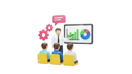 Business Presentation: Analyzing Charts and Data in a Meeting