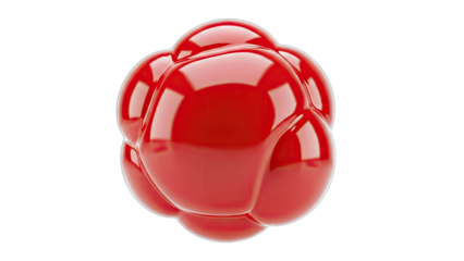 Red Glossy Sphere on White Background