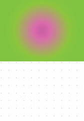 Split Abstract Background with Green and Pink Radial Gradient and White Dotted Grid Pattern