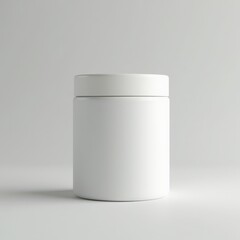 Minimalist White Jar Mockup on a Clean Background.