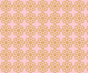 Nature Floral Seamless Vector Pattern with Colorful Flowers and Hand Drawn Botanical Style