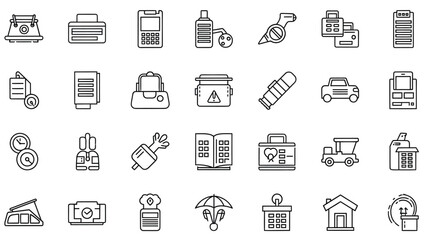 Vector set of bathroom icons symbols for web design business