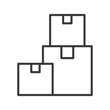 Stacked boxes icon in line design. boxes, storage, moving, packing, logistics, warehouse on white background vector. stacked boxes editable stroke icon