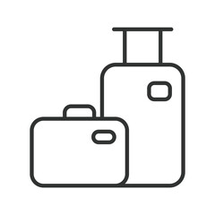 Luggage icon in line design. luggage, travel, bags, moving, relocation on white background vector. luggage editable stroke icon
